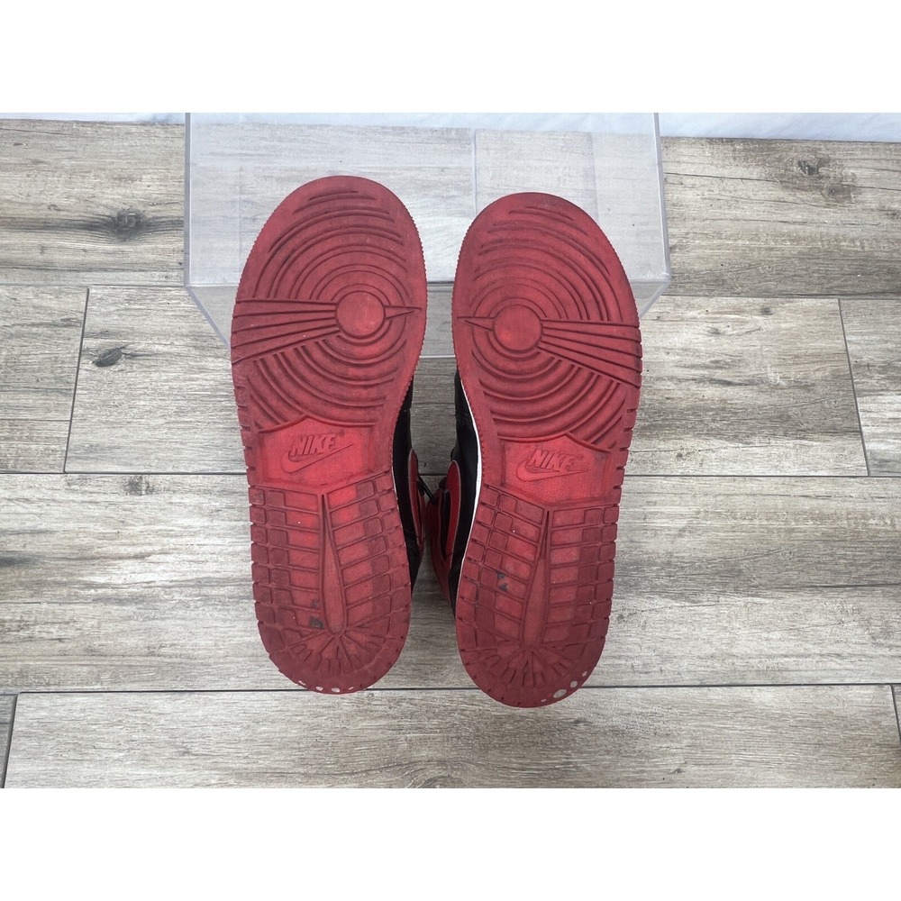 Nike Air Jordan 1 Mid Bred Youth Size 7Y Womens Sz 8.5 Black Red Sneaker Shoes - Picture 14 of 16